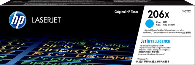 hp 惠普 碳粉匣高印量 HP印表機適用 206X/W2111X, 青色, 1盒