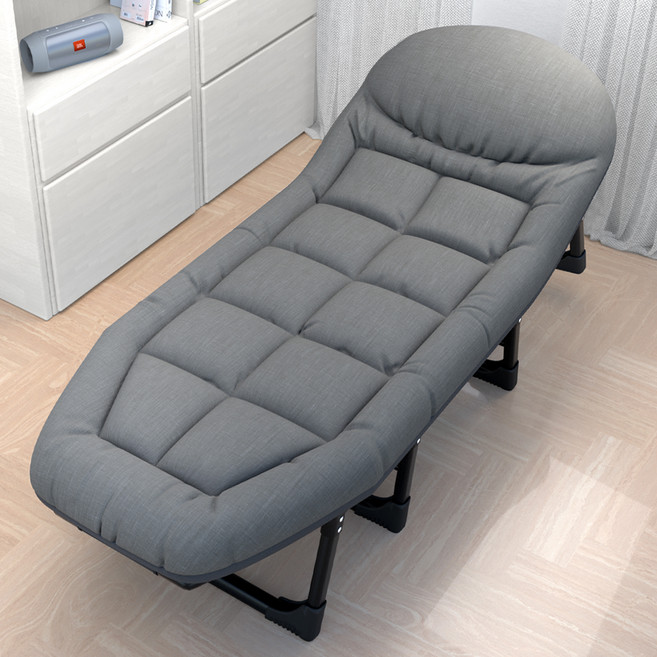 코멧 6단계 각도조절 무설치 낮잠 접이식 리클라이너 특대형 침대, 그레이