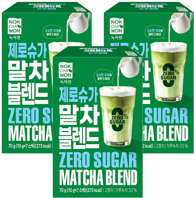 녹차원 제로슈가 말차블렌드, 10g, 7개입, 3개