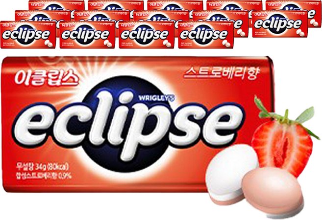 이클립스 스트로베리향 캔디, 34g, 15개