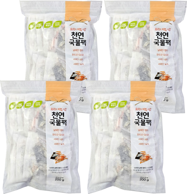 해심 꽃게 천연국물팩, 200g, 4개