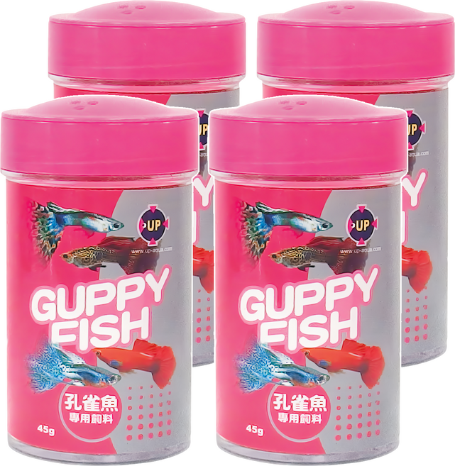 UP AQUA 雅柏 孔雀魚專用飼料 E-228, 45g, 4罐