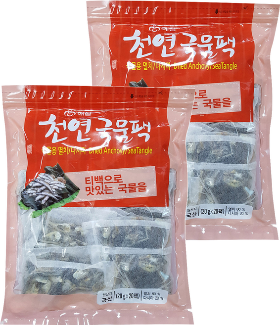 해심 천연국물팩, 400g, 2개