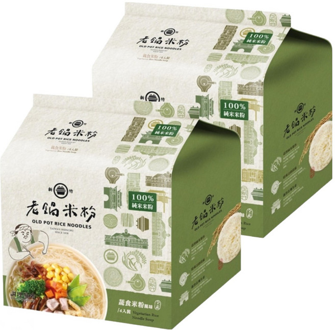 老鍋米粉 蔬食風味湯米粉 4包, 240g, 2袋