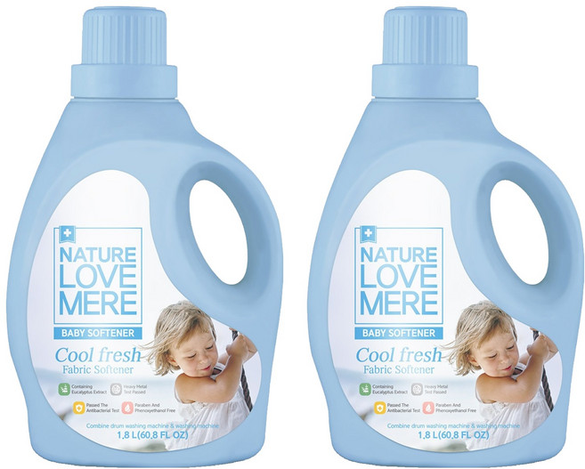 네이쳐러브메레 쿨프레쉬 유아 섬유유연제 코튼향 본품, 1.8L, 2개