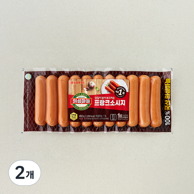 의성마늘 프랑크 소시지, 460g, 2개