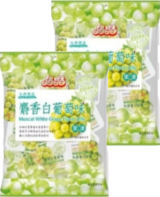 晶晶 麝香白葡萄果凍, 400g, 2袋