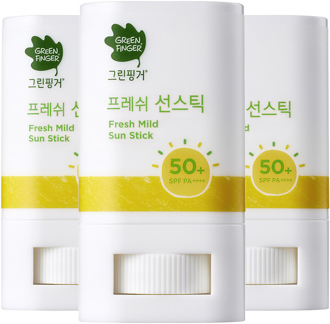 그린핑거 프레쉬 마일드 선스틱 SPF50+ PA++++, 15g, 3개