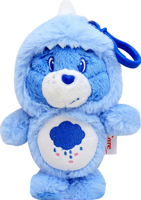 Care Bears 療癒立體造型絨毛公仔鑰匙圈掛飾, 18cm, 恐龍藍, 1個