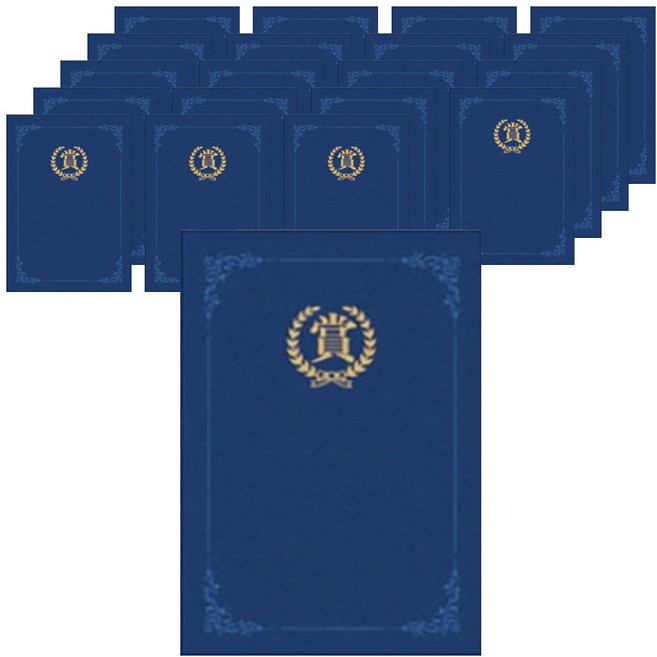 다니엘문구 매직패브릭 종이 상장 케이스 끼움식 A4 상 220g, 청색, 20개