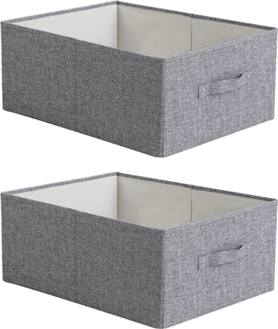마켓감성 부직포 드레스룸 장롱 정리함, 그레이, 2개