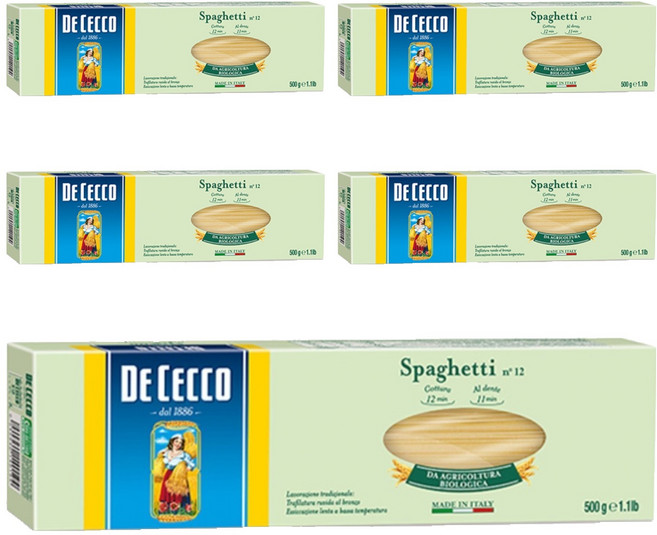 데체코 유기농 스파게티, 500g, 5개