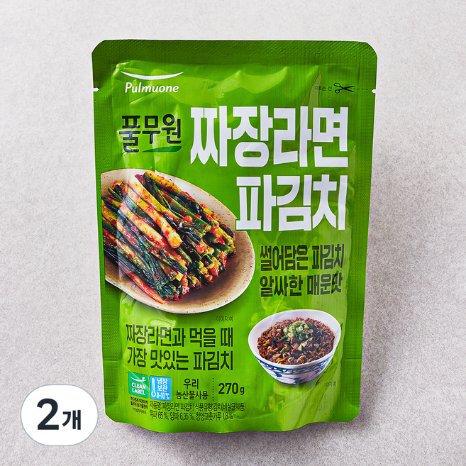 풀무원 짜장라면 파김치, 270g, 2개