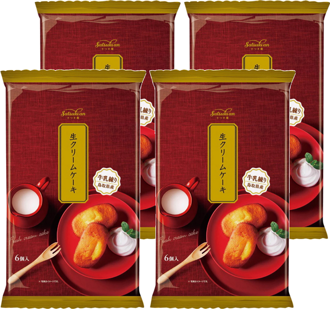 Maybelle 丸中製菓 濃厚鮮奶油蛋糕 6入, 192g, 4袋