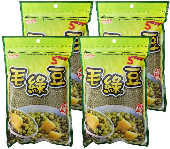 CHI-SHENG 耆盛食品 毛綠豆, 500g, 4包