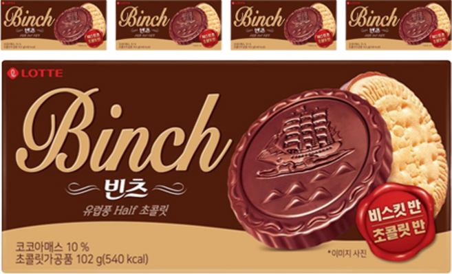 롯데웰푸드 빈츠, 102g, 5개