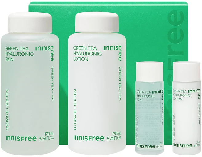 이니스프리 그린티 히알루론산 스킨케어 세트, 1세트 - 쿠팡
