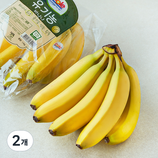 돌 유기농 인증 바나나, 1.1kg, 2개