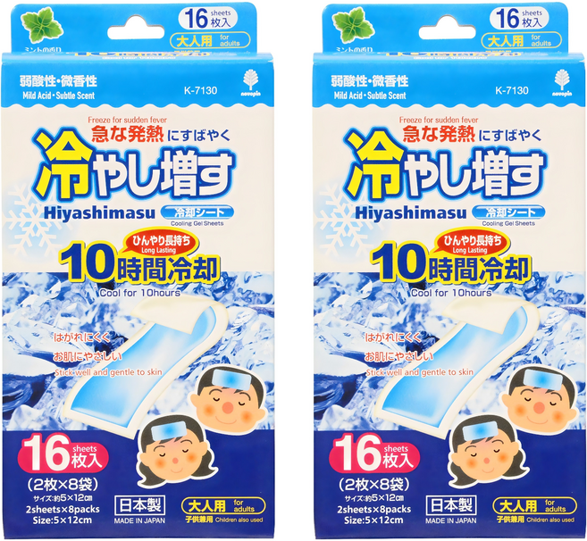 노보핀 코쿠보 열냉각시트 어린이용 민트향 16개입 5 x 12 cm, 2개
