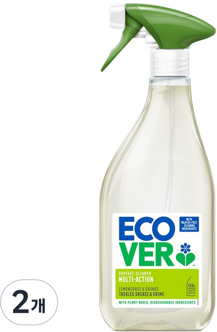 에코버 다목적 세정제 레몬그라스 앤 오렌지, 2개, 500ml