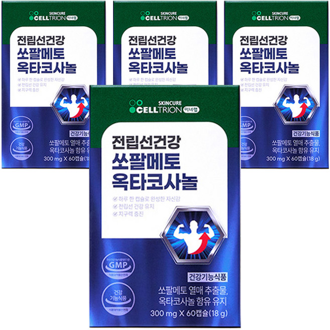 이너랩 전립선건강 쏘팔메토 옥타코사놀 18g, 4개, 60정