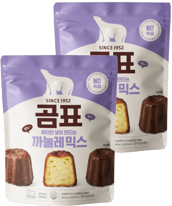 곰표 까눌레 믹스, 500g, 2개