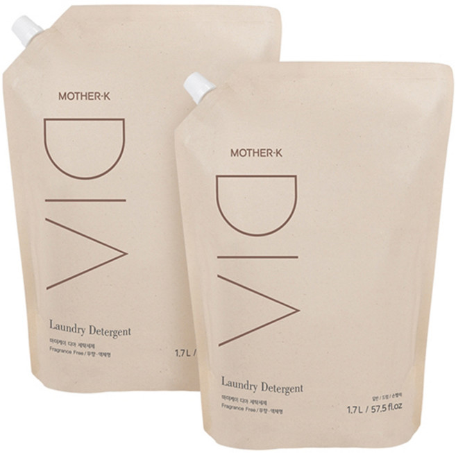 마더케이 디아 대용량 유아 세탁세제 리필, 1.7L, 2개