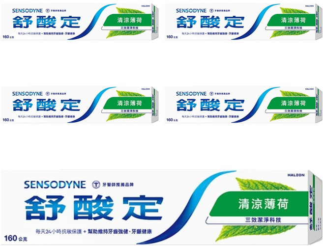SENSODYNE 舒酸定 長效抗敏牙膏, 160g, 5條