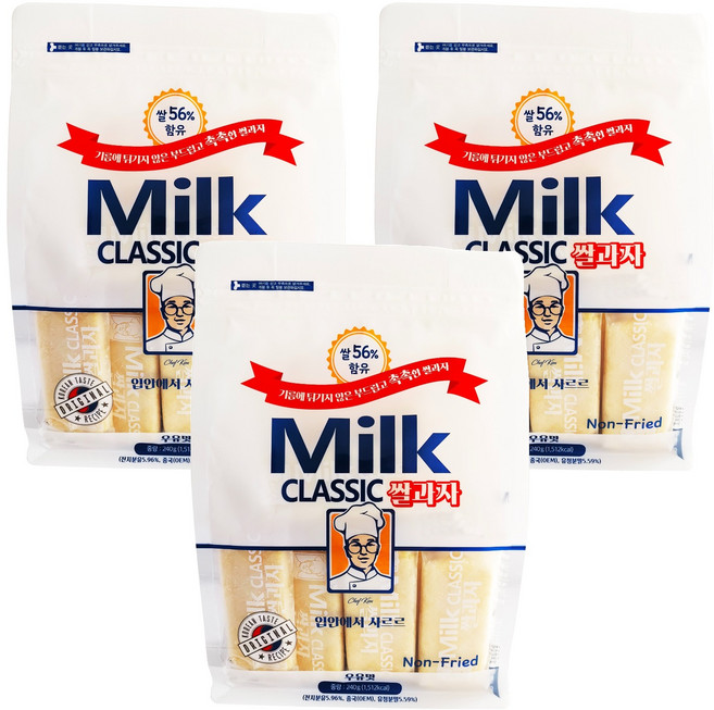 밀크클래식 쌀과자 우유맛, 240g, 3개