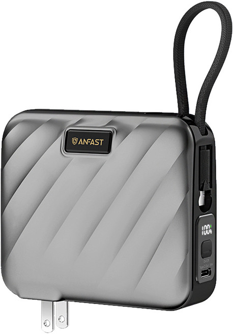 ANFAST PD 雙向快充電源 45W, P1545X, 鐵灰色