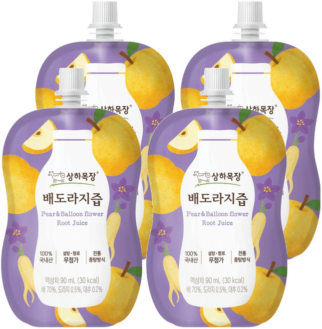 상하목장 배도라지즙, 90ml, 4개