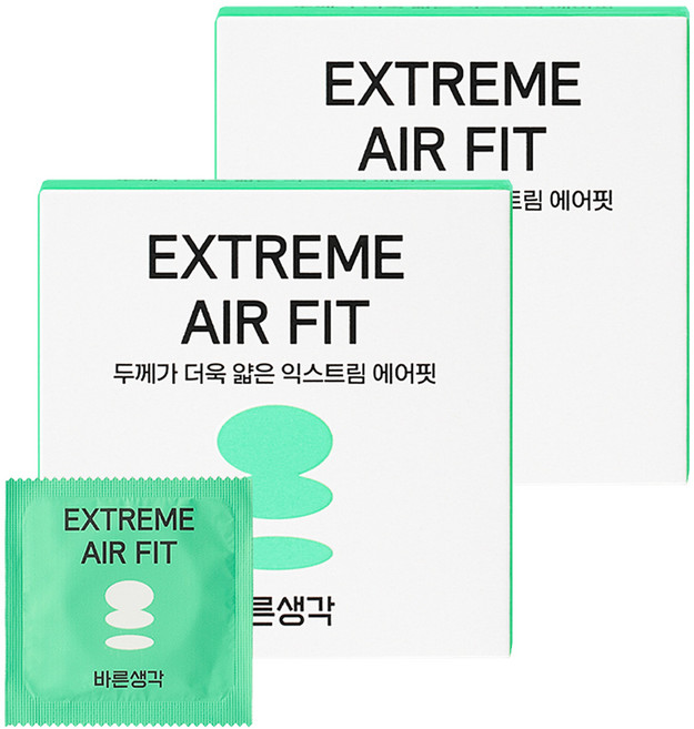 바른생각 익스트림 에어핏 일반형 콘돔, 3개입, 2개