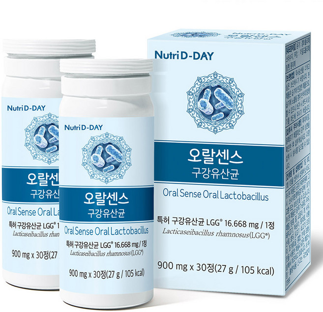 뉴트리디데이 오랄센스 구강유산균 27g, 30정, 2개