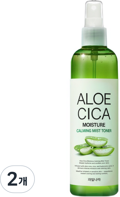 과일나라 알로에 시카 모이스처 카밍 미스트 토너, 250ml, 2개