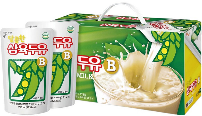 삼육두유 달콤한 두유 B 파우치, 190ml, 15개