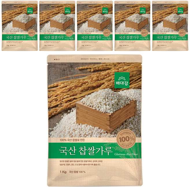배대감 국산 찹쌀가루, 1kg, 6개
