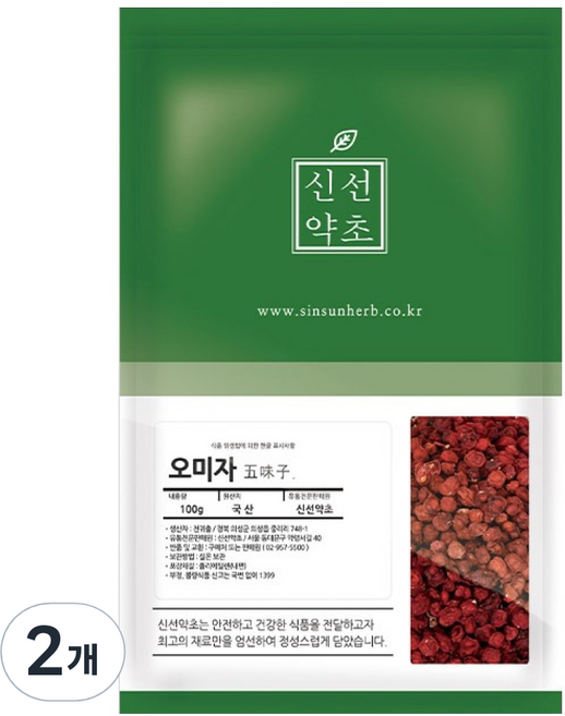 신선약초 오미자, 100g, 1개입, 2개