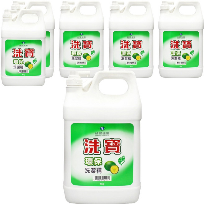 台塑生醫 洗寶 環保洗潔精, 4kg, 6桶