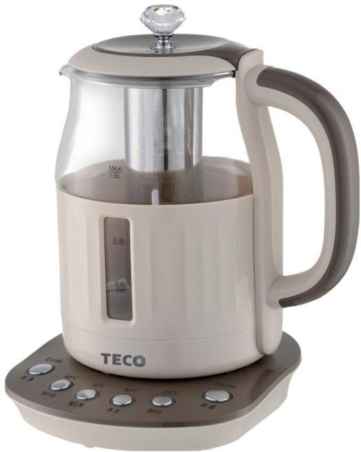 TECO 東元 智能恆溫玻璃電熱養生壺 快煮壺 電水壺 1.23kg 1.5L, XYFYK1501G