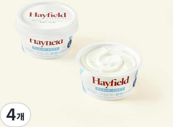 헤이필드 그릭요거트 플레인 소프트, 100g, 4개