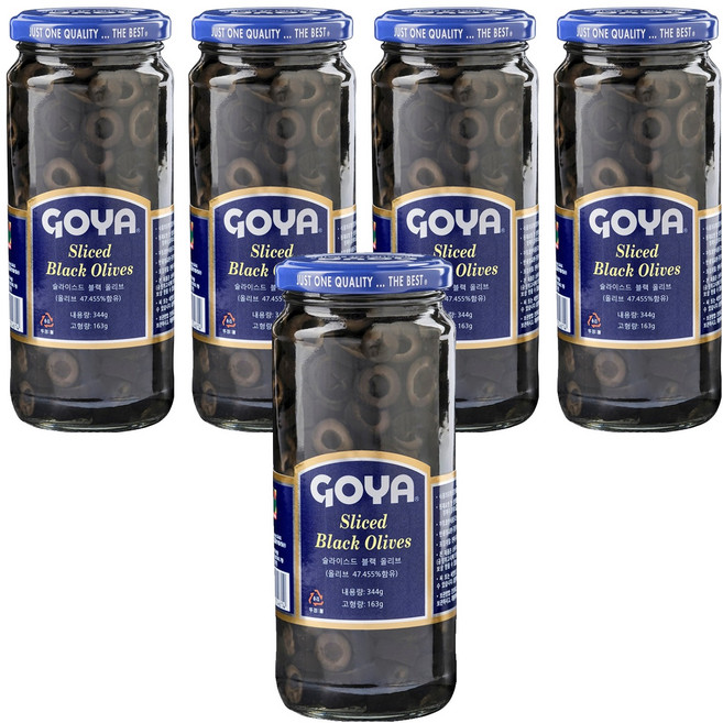 고야 슬라이스드 블랙 올리브 절임, 344g, 5개