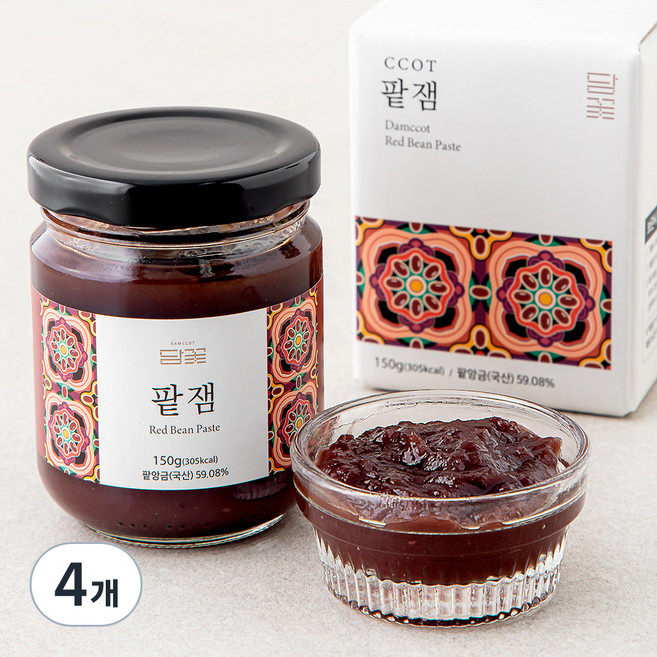 담꽃 국산 팥잼, 150g, 4개