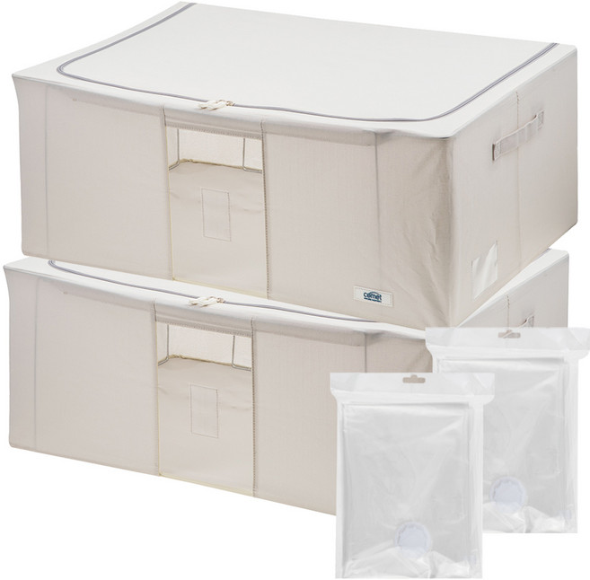 코멧 홈 언더베드 리빙박스 112L 2P + 압축팩 대형 2P, 그레이, 2개