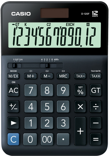 CASIO 卡西歐 桌上型計算機 D-120F, 混合顏色, 1個