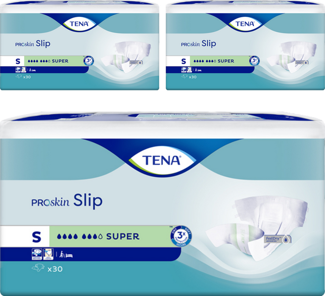 테나 남녀공용 수퍼 성인기저귀, 소중형, 30개입, 3개