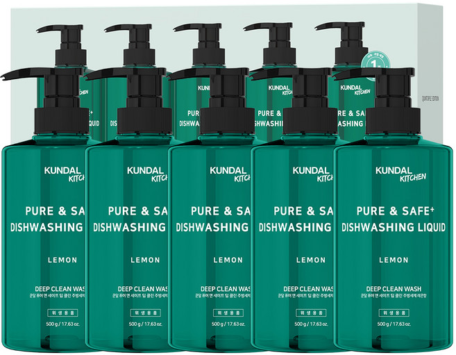 쿤달 딥 클린 주방세제 레몬향, 500g, 5개