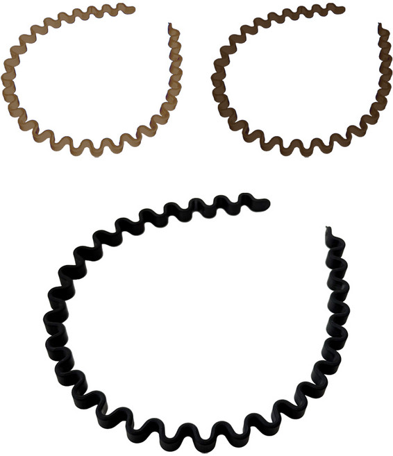 걸핀스 매트 고탄력 지그재그 헤어밴드 3p 1563