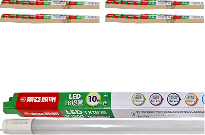 TOA 東亞照明 LED T8燈管 LTU20EV-10AAW, 4000K, 80支