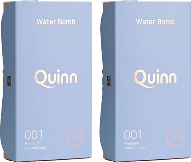 Quinn 001 워터밤 수용성 젤 콘돔, 12개입, 2개