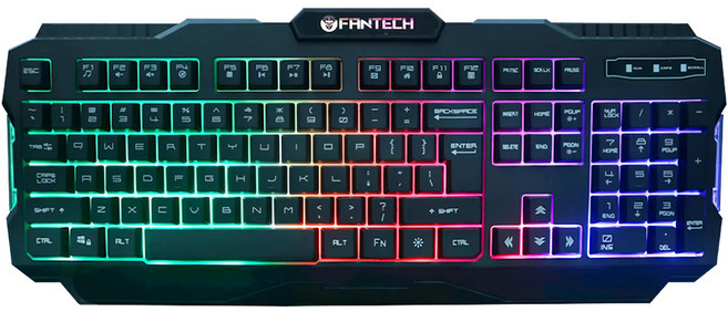 FANTECH 混光多彩燈效薄膜電競鍵盤 19鍵無衝突設計 Window鍵鎖定 底部防滑設計, K511